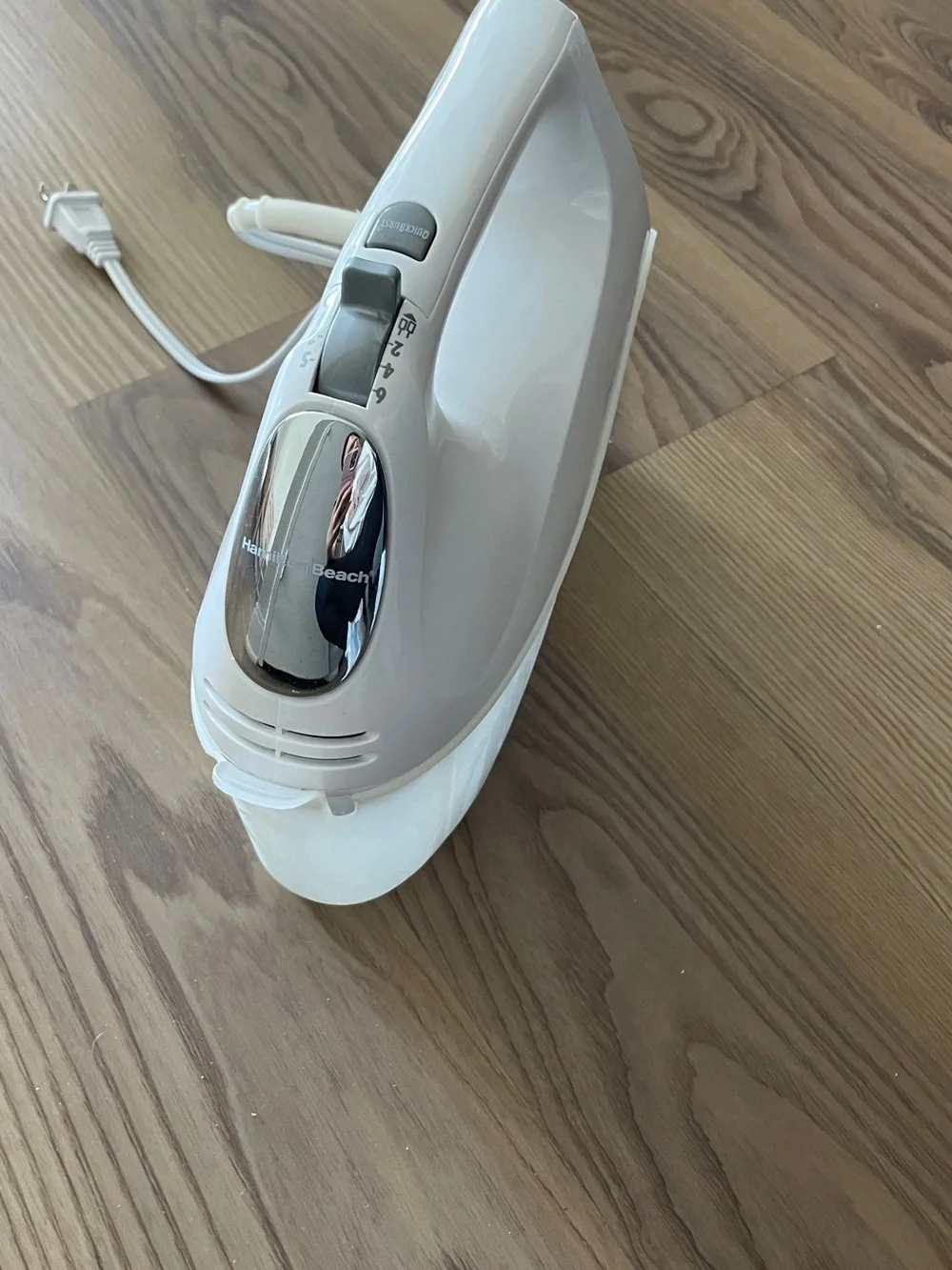 Hamilton Beach White and Silver Hand Mixer with QuickBurst